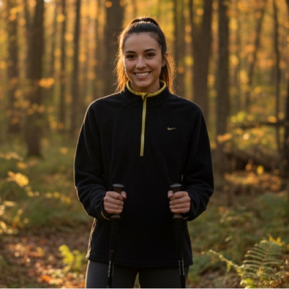 Nike quarter 1/4 zip up Black and Yellow fleece Pullover